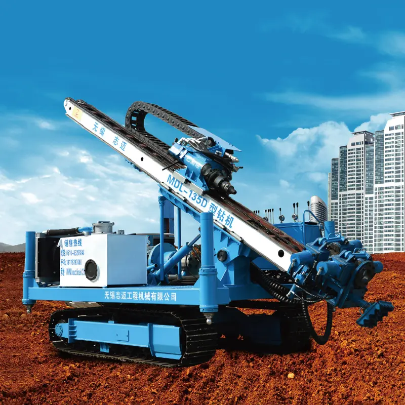 Crawler anchor rig drilling